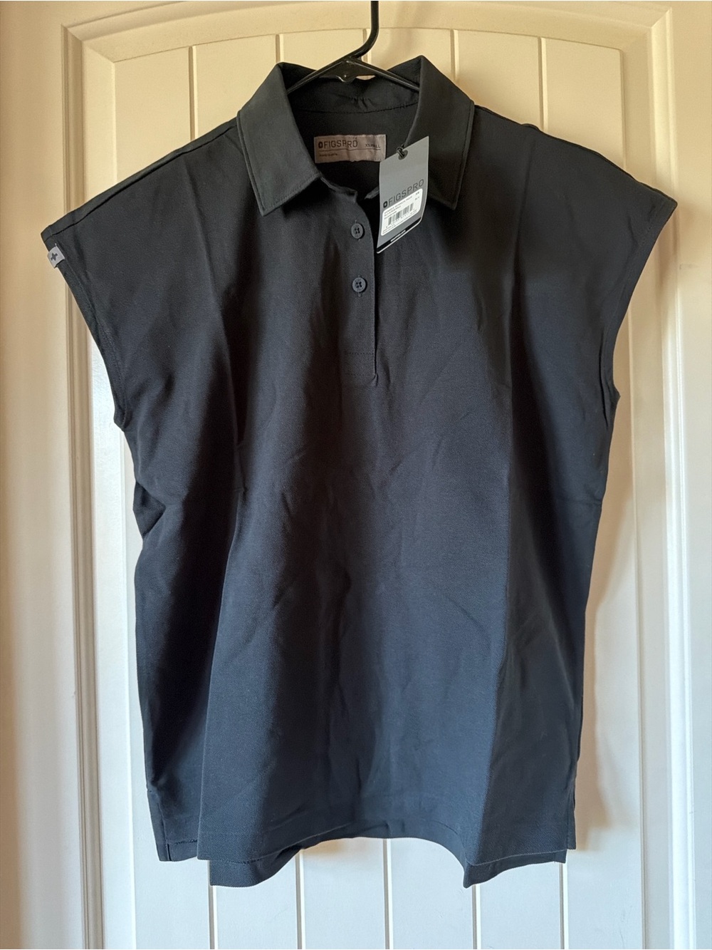 Figs Black Sleeveless Polo